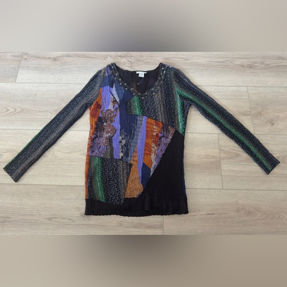 Vintage ALBERTO MAKALI Sheer Black Blouse - Picture 1 of 7
